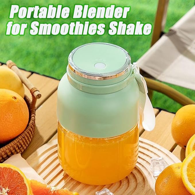 Electric Citrus Juicer 17 oz with Straw Two Lids Portable Blender for Smoothies Shakes Food Prep &amp Frozen Blending Large-Capacity Wireless Mini Juicer Cup on the Go for Kitchen Office (B-37o