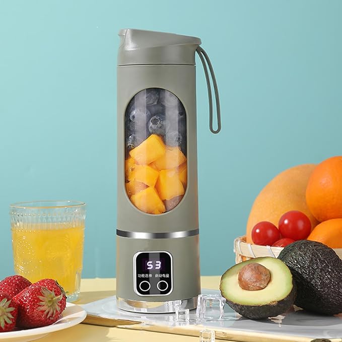 Portable Juicer | 450ml Wireless Mixer with LED DisplayPortable Blender Cup | for Home Gym Kitchen Beach School Camping Hiking Picnic Vacation Apartment Dorm