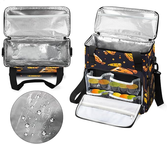 Cartoon Pumpkin Coffee Maker Carrying Bag Graffiti Pumpkin Travel Storage Bag Compatible with K-Mini or K-Mini Plus Single Serve Coffee Brewer Carrying Case with Multiple Pockets &amp Shoulder Stra
