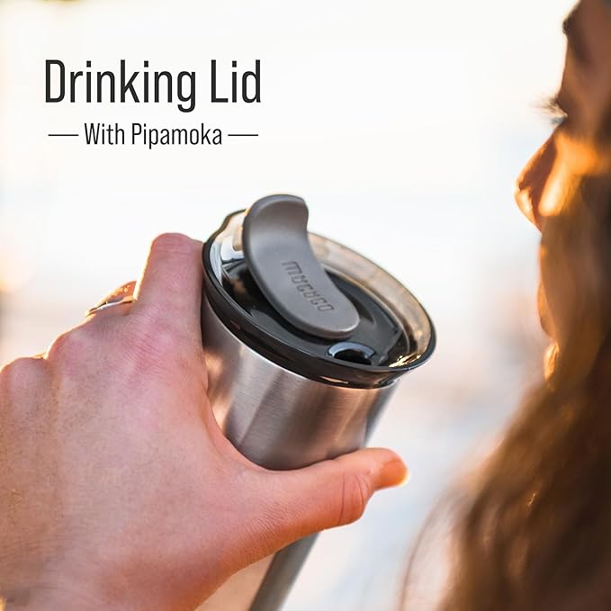 WACACO Pipamoka Portable Coffee Maker with Spill-Proof Drinking Lid Bundle - Leak-Proof Travel Coffee Brewer for Home Office and Outdoor Use