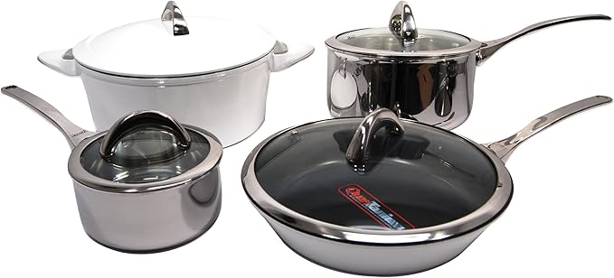 Starfrit Gourmet 8 Piece Cookware Set White