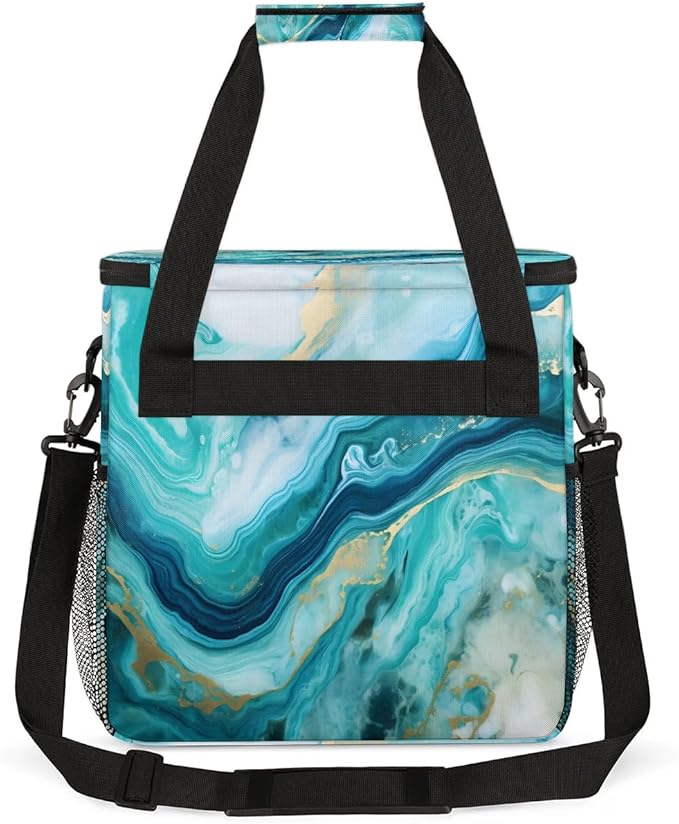 Blue Marble Texture Coffee Maker Carrying Bag for Keurig K-Mini or K-Mini Plus Storage Portable Coffee Maker Travel Bag