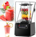 Commercial Stand Smoothie Maker with Sound Enclosure 2L Capacity Electric Mixer 17000rpm Blade Ice Crusher and Cover
