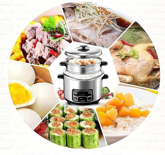 Rice Cookers and Steamer 304 Stainless Steel Food Rice Cooker with Keep-Warm Function (4L) ()