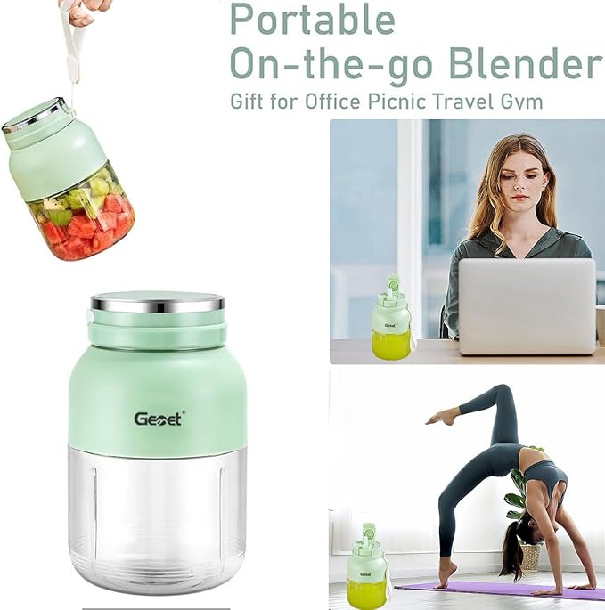 Portable Electric Citrus Juicer &amp Smoothie Blender28 Oz On-the-Go Fresh Juice Makerwith Straw &amp 2 Lids Mini Blender for Fruit Lime Squeezer