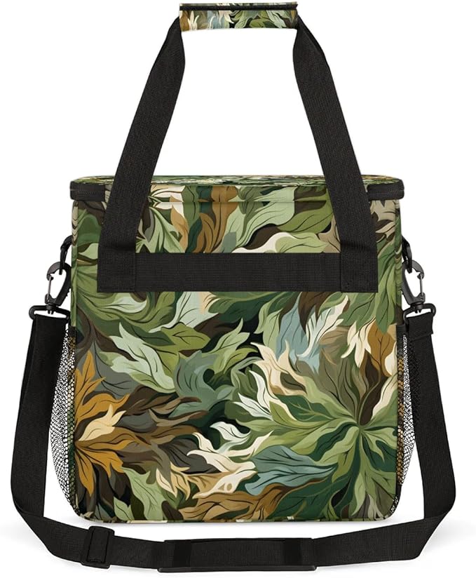 Abstract Camouflage Leaf Coffee Maker Carrying Bag for Keurig K-Mini or K-Mini Plus Storage Portable Coffee Maker Travel Bag