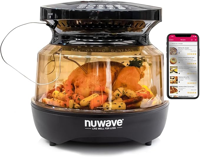 Nuwave Primo Grill Oven PFAS Free Countertop Oven with Convection Top &amp Grill Bottom Smart Thermometer Perfect for Cooking Frozen or Fresh with Surround Heat for Flawless Results