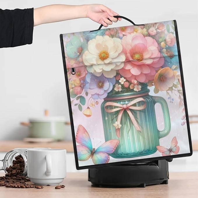 cfpolar Kitchen Aid Mixer Cover Compatible with 6-8 Quarts Butterfly Rainbow Flower Stand Mixer Cover Kitchen Aid Mixers Accessories Appliance Organizer Bag Dust Covers with Zipper Pocket