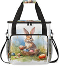 Easter Egg Coffee Maker Carrying Bag Easter Bunny Travel Storage Bag Compatible with K-Mini or K-Mini Plus Single Serve Coffee Brewer Carrying Case with Multiple Pockets &amp Shoulder Strap