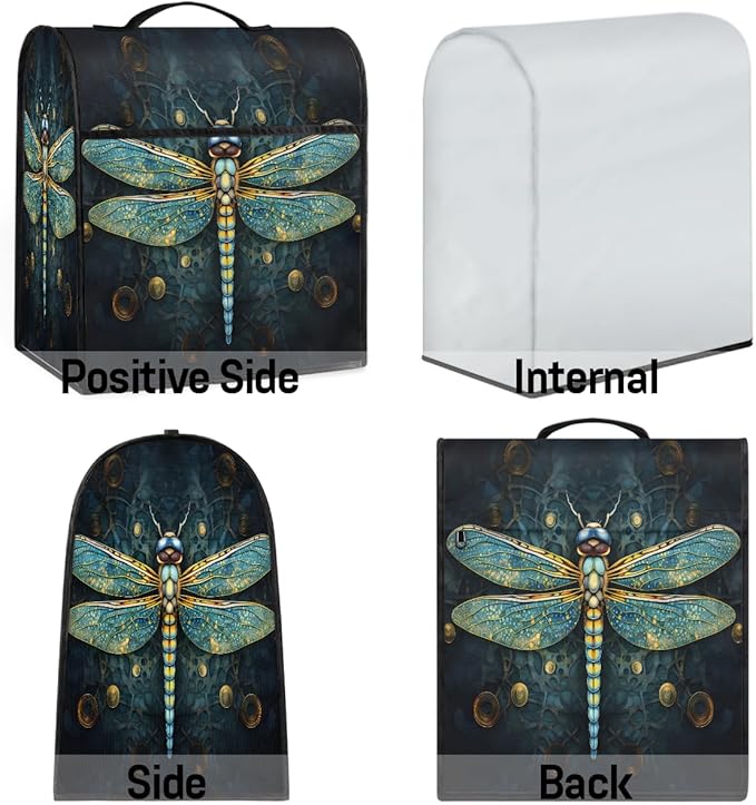 cfpolar Kitchen Aid Mixer Cover Compatible with 6-8 Quarts Animal Dragonfly Mandala Stand Mixer Cover Kitchen Aid Mixers Accessories Appliance Organizer Bag Dust Covers with Zipper Pocket
