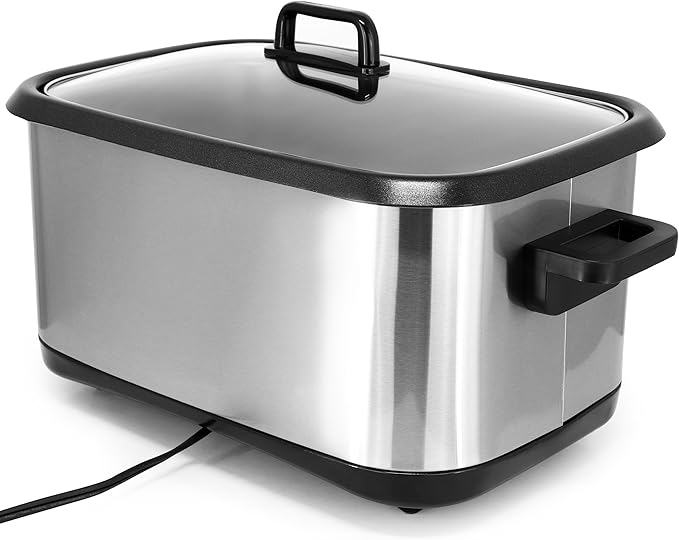 MegaChef Deluxe 8 Quart 12-in-1 Programmable Multi Cooker with Sous Vide and Multi-Functions Digital Display Adjustable Temperature &amp Time Removable Pot Tempered Glass Lid