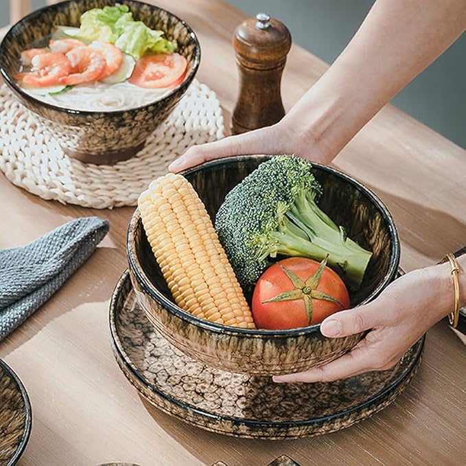Dinnerware Sets - Luxury Gift Dishes Service Set Japanese Creative Plate and Bowl Sets Dish Set Service for 8 for 2 6 10 People Microwave Oven Dishwasher Safe(10Pcs)