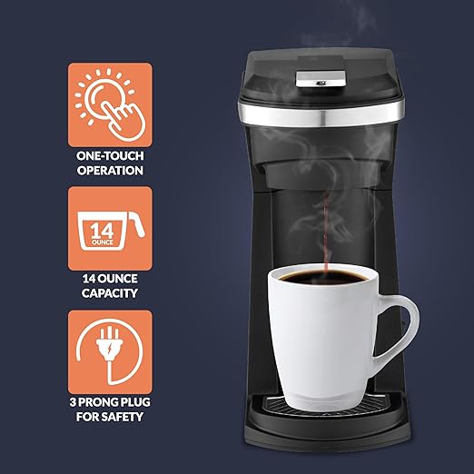 Newhouse Single Serve Coffee Maker compatible with K-cups Water Reservoir Versatile Ground Coffee &amp K-Cup Compatibility Adjustable Tray for Travel Mugs