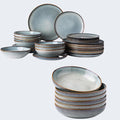 AmorArc Ceramic Dinnerware SetsHandmade Reactive Glaze Plates and Bowls SetsHighly Chip and Crack Resistant | Dishwasher &amp Microwave Safe Dishes Set Service for 6 (30pc)