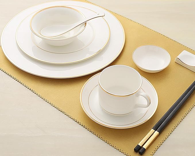 24 Pcs platinum Dinnerware Set Service for 6Delicate afternoon tea Bone China Dinnerware SetsSteak Dinner Plates Dish SetAs a gift for family members