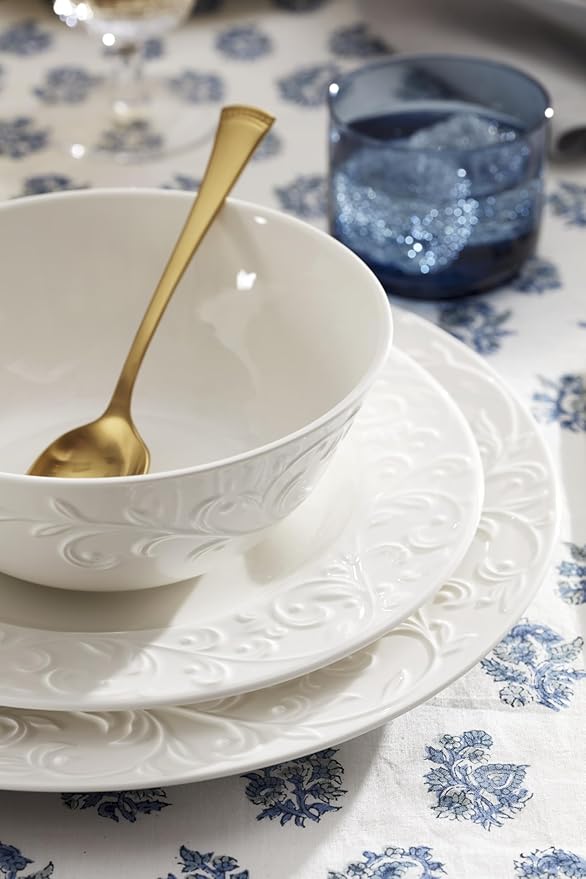 Lenox 851746 Opal Innocence Carved 16-Piece Dinnerware Set