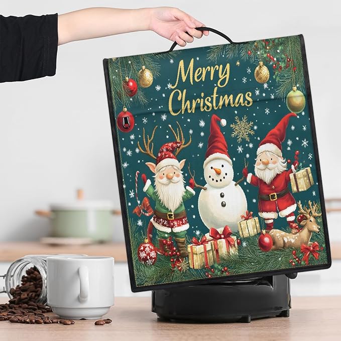 cfpolar Kitchen Aid Mixer Cover Compatible with 6-8 Quarts Christmas Santa Claus Snowman Stand Mixer Cover Kitchen Aid Mixers Accessories Appliance Organizer Bag Dust Covers with Zipper Pocket