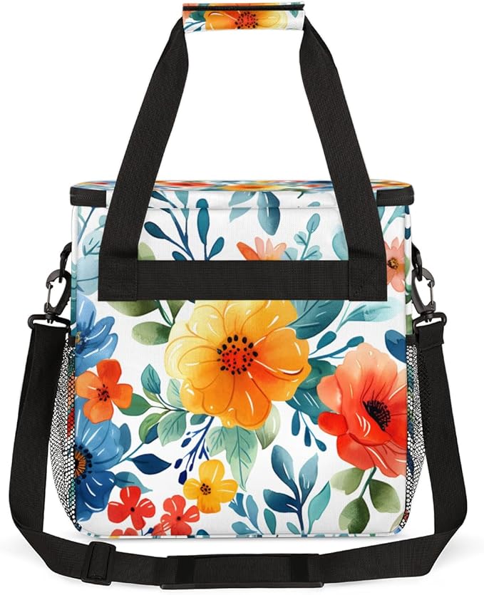 Opulent Flower Coffee Maker Carrying Bag Portable Travel Storage Tote Bag Compatible with K-Mini or K-Mini Plus Single Serve Coffee Brewer Carrying Case with Multiple Pockets &amp Shoulder Strap