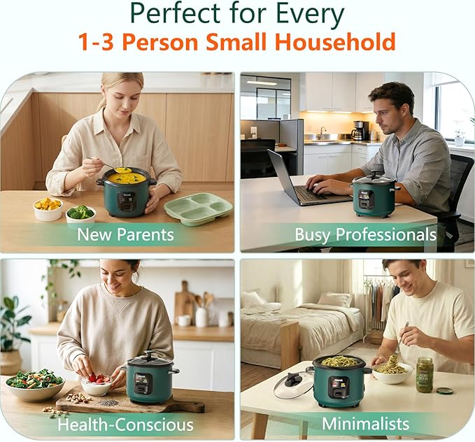 Mini Rice Cooker | 0.6 Liter Multi-functional Rice Cooker Small | Non-Stick Rice Pot | One-button Operation | Automatic Keep Warm | Overheat-proof Design | Suitable for Families of 1-3 People.