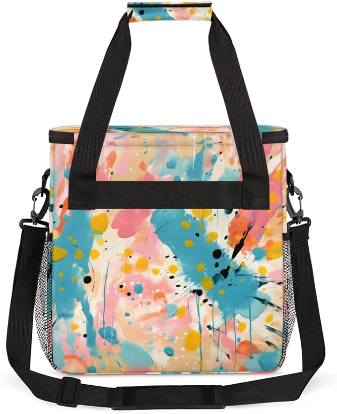 Tie Dyeing Coffee Maker Carrying Bag Portable Travel Storage Tote Bag Compatible with K-Mini or K-Mini Plus Single Serve Coffee Brewer Carrying Case with Multiple Pockets &amp Shoulder Strap