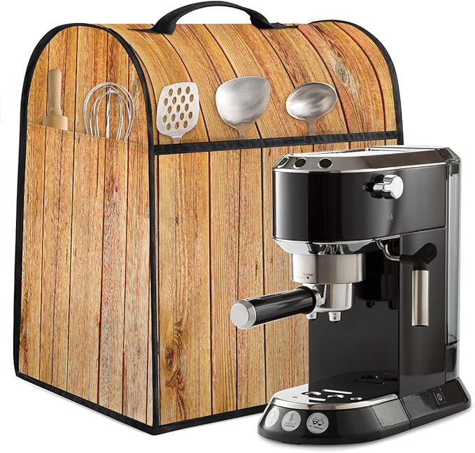 cfpolar Kitchen Aid Mixer Cover Compatible with 6-8 Quarts Brown Wood Board Texture Stand Mixer Cover Kitchen Aid Mixers Accessories Appliance Organizer Bag Dust Covers with Zipper Pocket