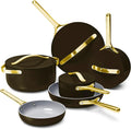 Caraway Deluxe Non-stick Ceramic Cookware Set (16 Piece) Pots Frying Pans Lids and Kitchen Storage - PFAS &amp PFOA Free - Oven Safe Pan Set &amp Compatible with All Stovetops - Black
