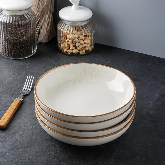 AmorArc Ceramic Dinnerware SetsHandmade Reactive Glaze Plates and Bowls SetsHighly Chip and Crack Resistant | Dishwasher &amp Microwave Safe Dishes Set Service for 4 (24pc)