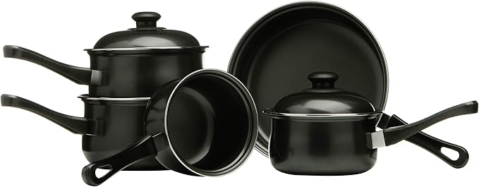 Premier Housewares Carbon Steel Belly Pan Set Black 5 Piece