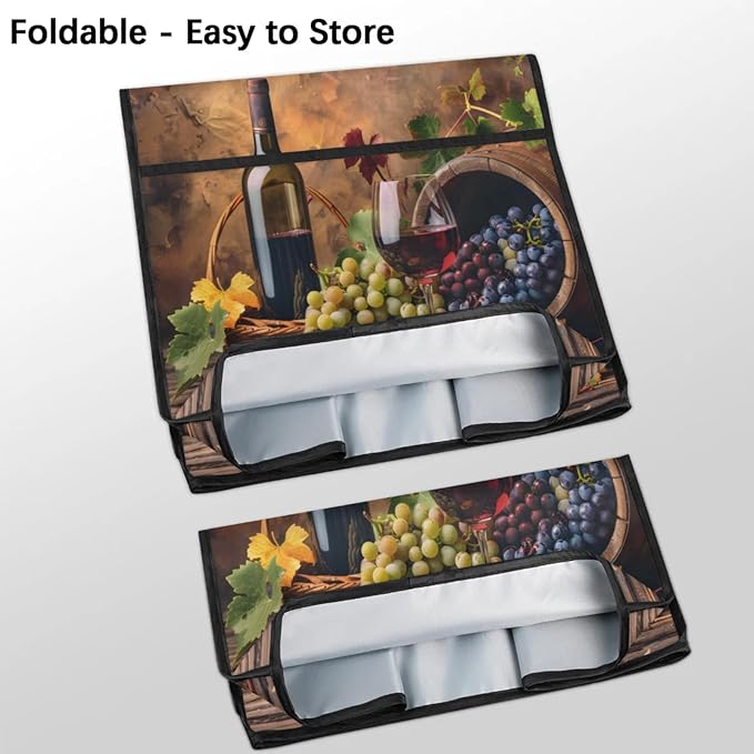 Kitchen Aid Mixer Cover Grapes Wine Fruit Stand Mixer Cover Compatible with 6-8 Quarts Stand Mixers Dust Covers with Zipper Pocket Foldable Washable Kitchen Aid Organizer Bag