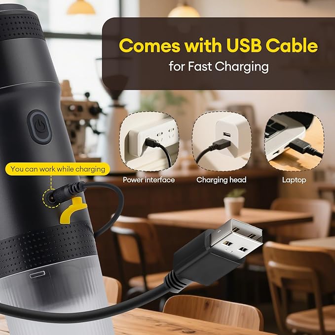 3 In 1 Portable Coffee Maker for Travel:20 Bar Portable Espresso Machine-Travel Coffee Maker Self HeatingCompatible with Ground Coffee &amp Capsule for HikingOfficeRV（Upgrade）