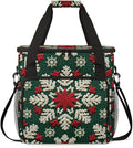 Christmas Snowflakes Coffee Maker Carrying Bag Abstract Snowflakes Travel Storage Bag Compatible with K-Mini or K-Mini Plus Single Serve Coffee Brewer Carrying Case with Pockets &amp Shoulder Strap