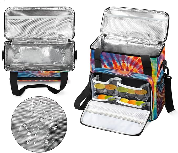 Tie Dyeing Coffee Maker Carrying Bag Blue Orange Travel Storage Bag Compatible with K-Mini or K-Mini Plus Single Serve Coffee Brewer Carrying Case with Multiple Pockets &amp Shoulder Strap