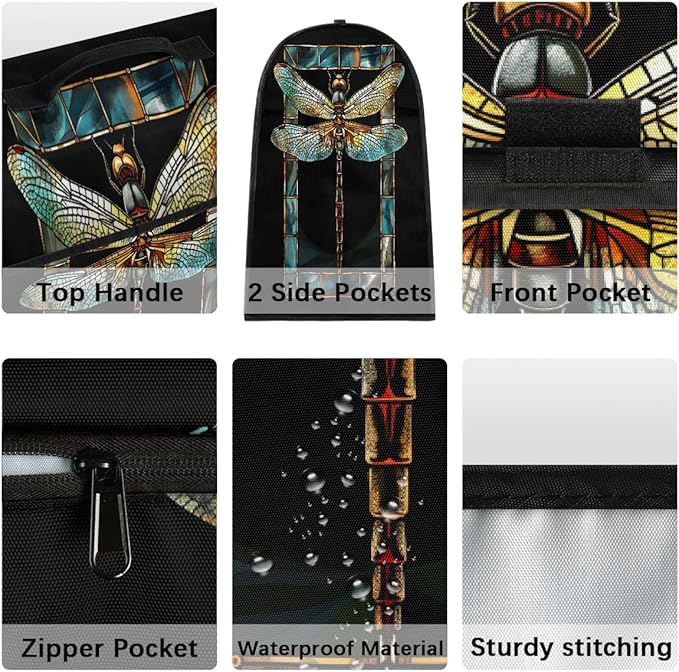 cfpolar Kitchen Aid Mixer Cover Compatible with 6-8 Quarts Animal Glass Painting Dragonfly Stand Mixer Cover Kitchen Aid Mixers Accessories Appliance Organizer Bag Dust Covers with Zipper Pocket