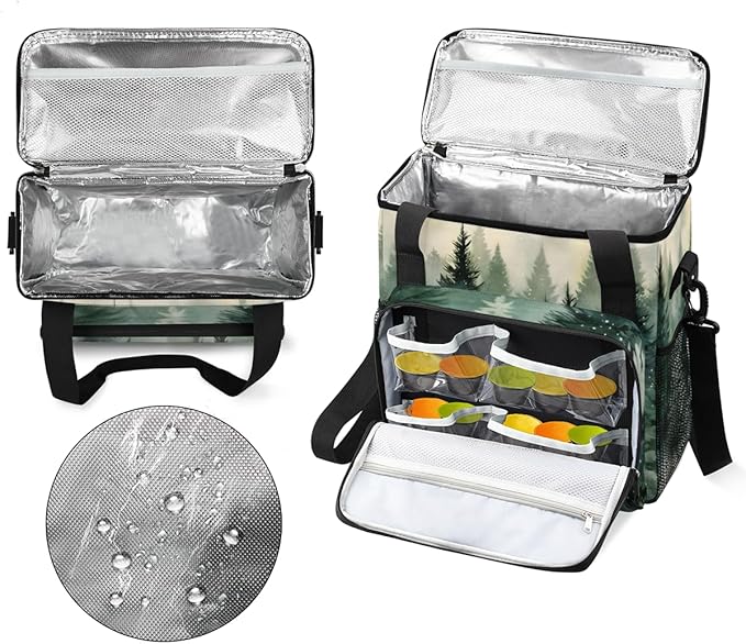 Bright Christmas Tree Coffee Maker Carrying Bag Portable Travel Storage Tote Bag Compatible with K-Mini or K-Mini Plus Single Serve Coffee Brewer Carrying Case with Multiple Pockets &amp Shoulder S
