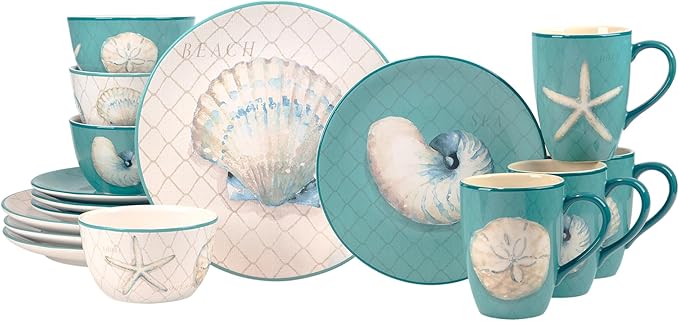 Certified International Ocean View 16 Piece Dinnerware Set Serice for 4