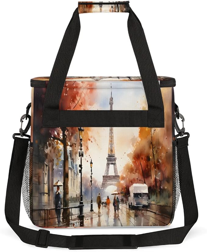 Eiffel Tower Painting Coffee Maker Travel Bag for K-Mini or K-Mini Plus Single Serve Coffee Brewer Portable Storage Tote Case for Tarvel