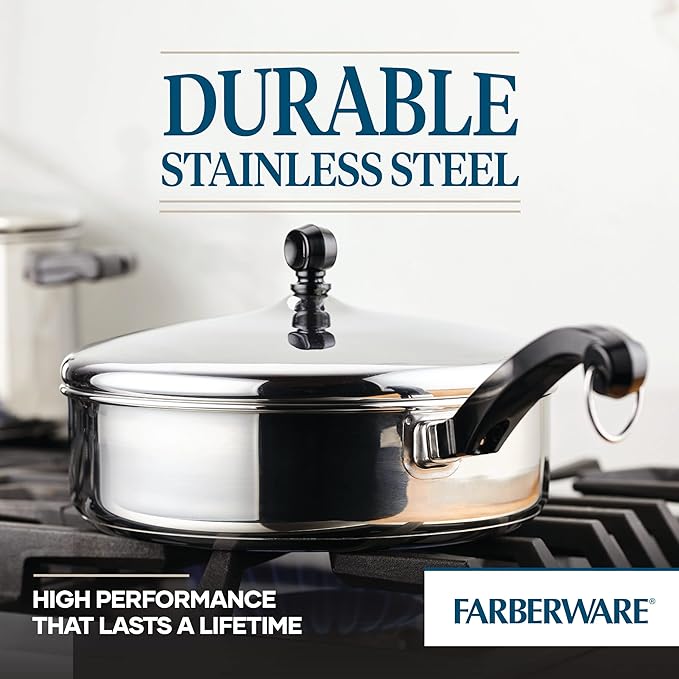 Farberware Classic Stainless Steel Fry Lid Saute Pan (2.75 Quart) Silver