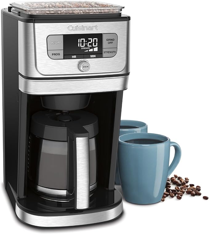 Cuisinart DGB-800C Fully Automatic 12-Cup Burr Grind &amp BrewTM Coffeemaker Black/Silver 1 Count Silver