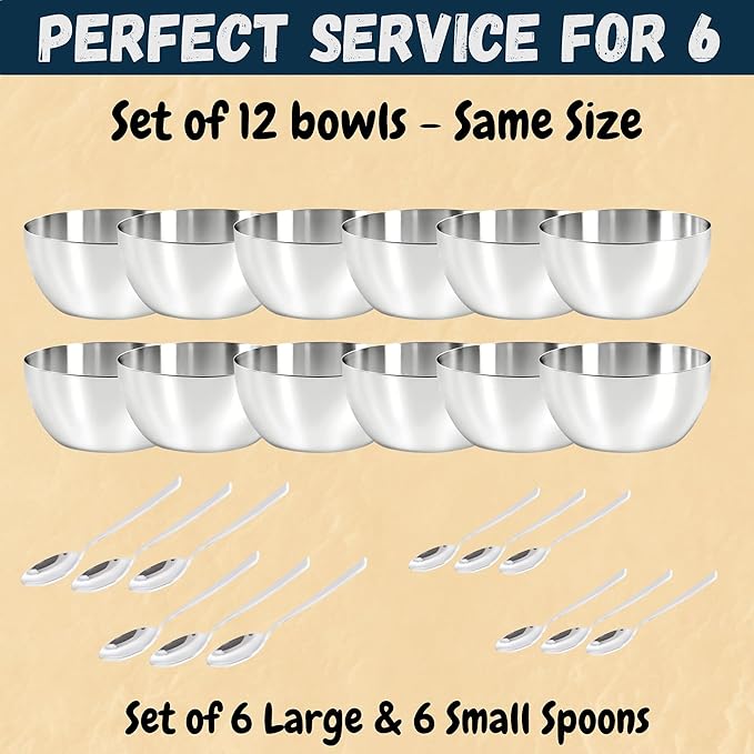 48 Pieces Dinner Set Stainless Steel Dinnerware Set Service for 6 (Full Plates Quarter Dishes Bowls Tumblers) Metal Reusable set for Home Kitchen Camping Dishwasher Safe