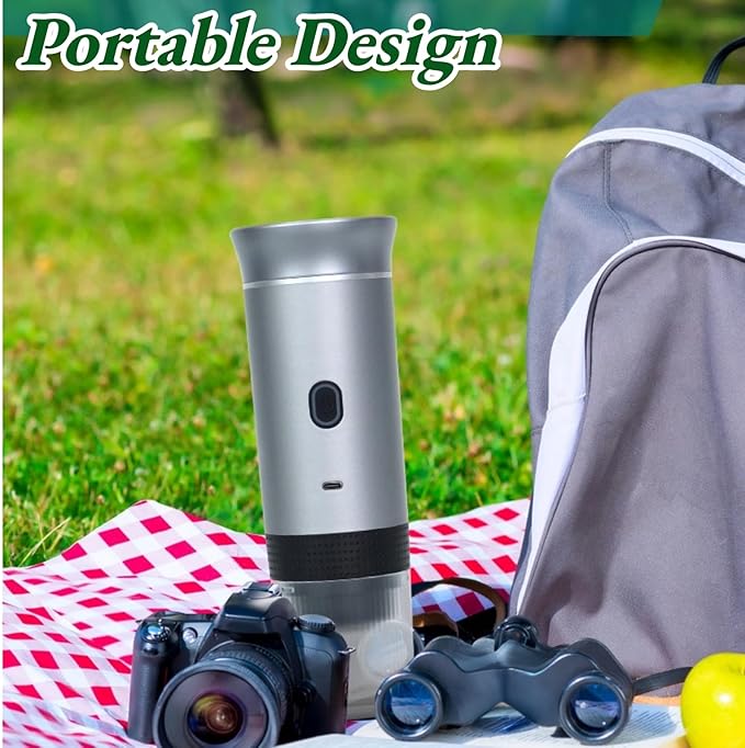 Portable Electric Coffee Maker 72W Automatic Heating Travel Coffee Machine 120ml Capacity Electric Coffee Machine for Camping Hiking Office Home