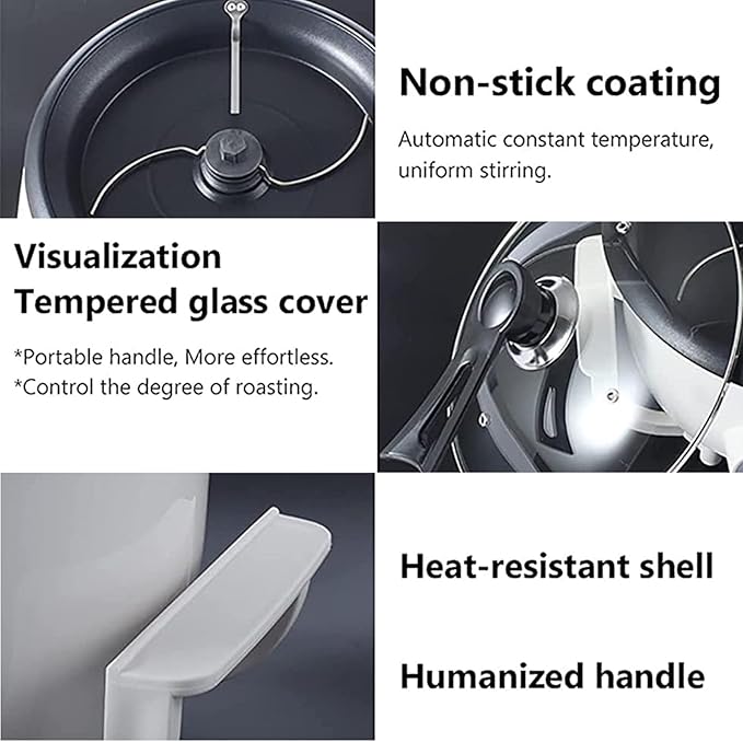 Electric Coffee Roaster - 750g Capacity Household Coffee Bean Burner - With Timer And Temperature Adjustable Coffee Maker - Bow Stir Coffee Maker