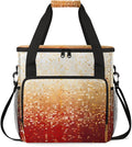 Glitter Coffee Maker Carrying Bag Apricot red Portable Travel Storage Tote Bag Compatible with K-Mini or K-Mini Plus Single Serve Coffee Brewer Carrying Case with Multiple Pockets &amp Shoulder Str