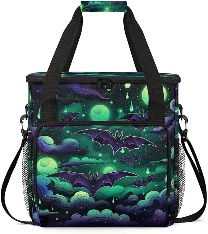 Halloween Bat Coffee Maker Carrying Bag Abstract Bat Travel Storage Bag Compatible with K-Mini or K-Mini Plus Single Serve Coffee Brewer Carrying Case with Multiple Pockets &amp Shoulder Strap