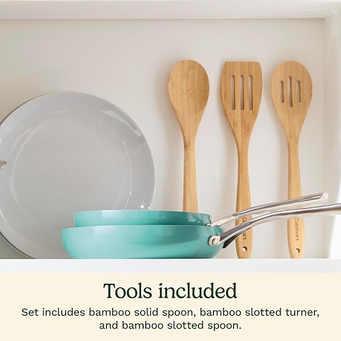 Cuisinart Culinary Collection 12-Piece Pots and Pans Set PURELYCERAMIC Nonstick Teal