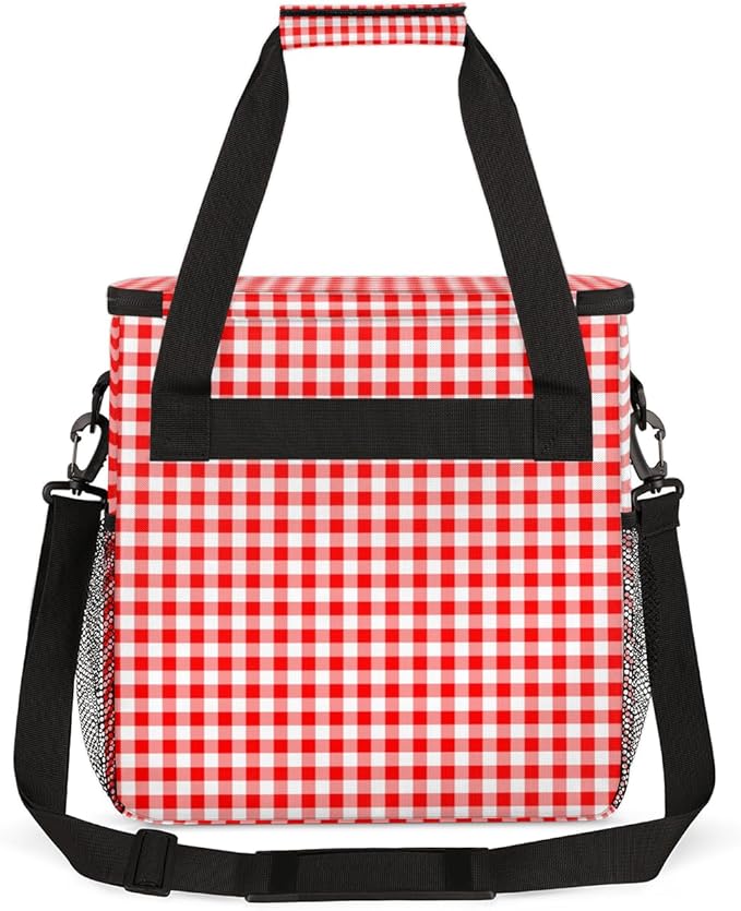 Orange Plaid Coffee Maker Carrying Bag Portable Travel Storage Tote Bag Compatible with K-Mini or K-Mini Plus Single Serve Coffee Brewer Carrying Case with Multiple Pockets &amp Shoulder Strap