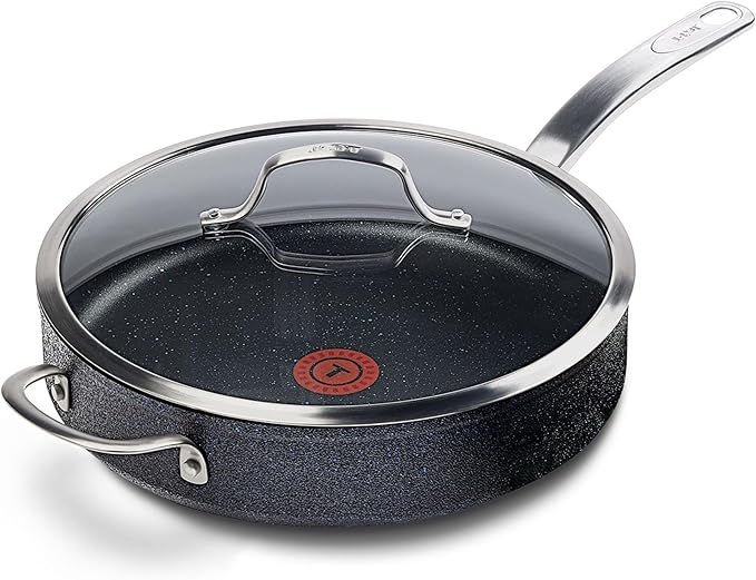 T-FAL StoneShield 5Qt / 11.8 Jumbo Cooker Non-Stick Anti-Warp Rock Texture Dishwasher &amp Oven Safe Easy to Clean