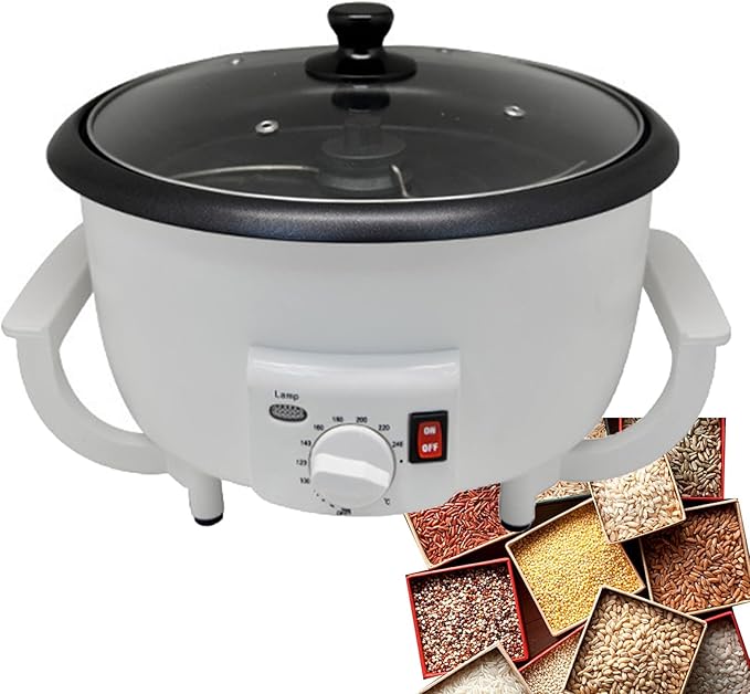 Multifunctional Coffee Bean Burner 1200W Electric Coffee Maker - With Temperature Adjustable From 0-240°C Even Heat Baking Coffee Beans Tea Sesame