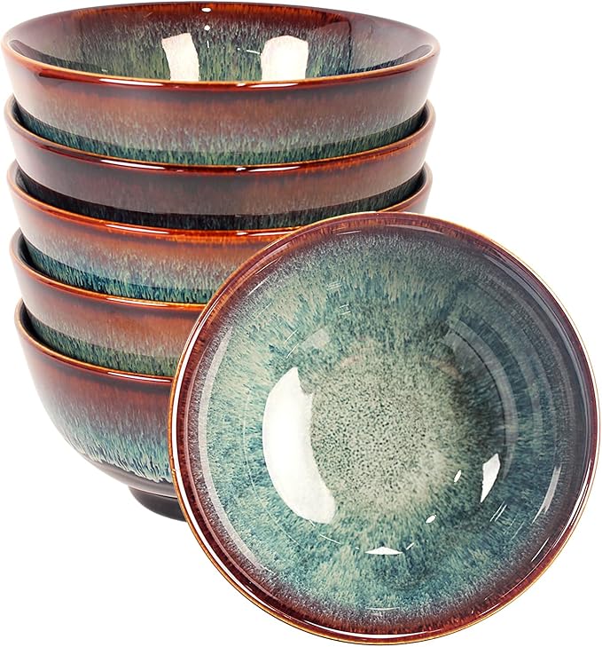 17oz Ceramic Soup &amp Cereal Bowls Set of 6 Dishwasher &amp Microwave Safe