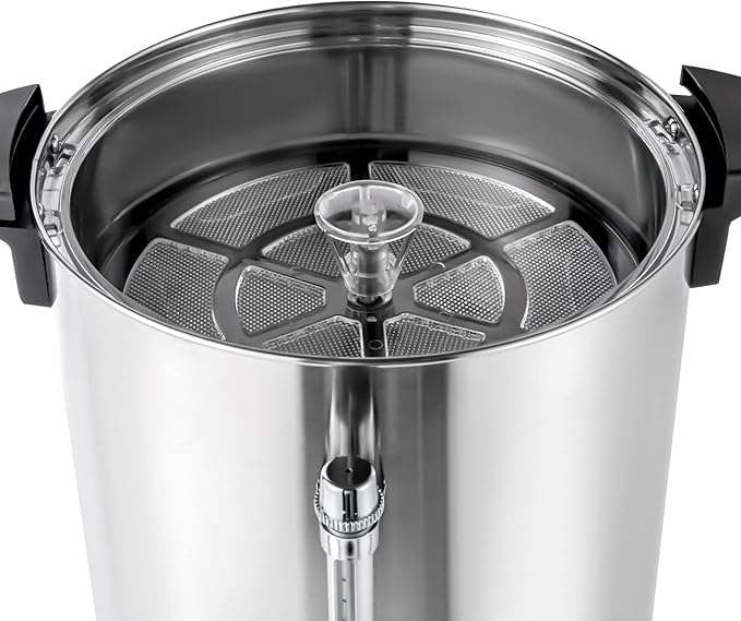 Commercial Grade Stainless Steel Coffee Urn &amp Hot Water Dispenser – 12L 15L 25L Capacity 1KW/1.4KW 110V US Plug for Home Office Party Wedding Events (15 Liters)