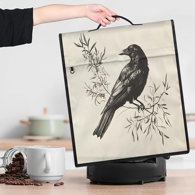 cfpolar Kitchen Aid Mixer Cover Compatible with 6-8 Quarts Animal Bird Crow Stand Mixer Cover Kitchen Aid Mixers Accessories Appliance Organizer Bag Dust Covers with Zipper Pocket